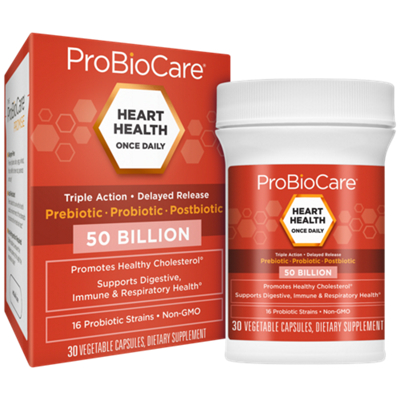 Heart Health Triple Action Probiotic - 50 Billion CFUs (30 Vegetable Capsules)