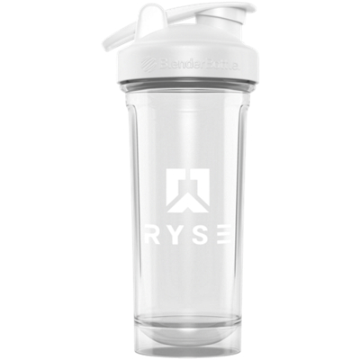 Ryse Shaker Bottle with Wire Whisk BlenderBall - White Clear (28 fl oz.)