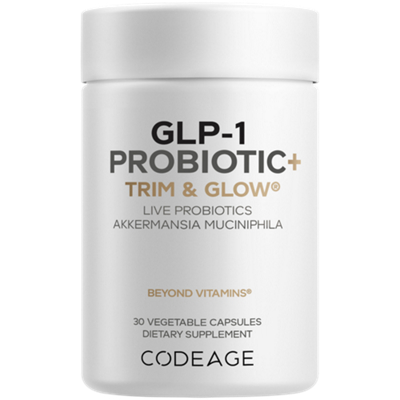 GLP-1 Probiotic+ - Trim & Glow - Live Probioticas Akkermansia Muciniphila (30 Vegetable Capsules)