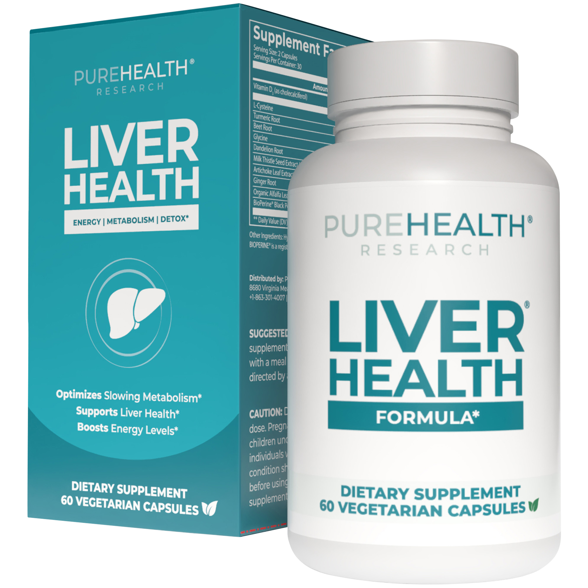 Liver Health Formula for Metabolism Support 60 Capsules