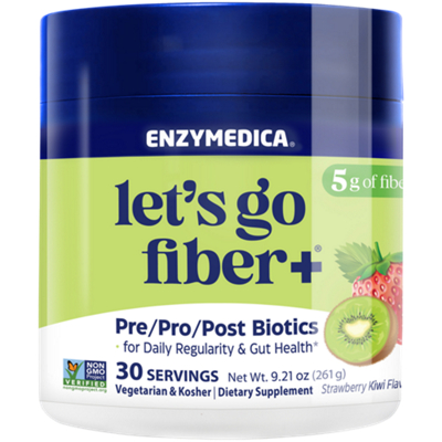 Let's Go Fiber+ Powder for Gut Health - Strawberry Kiwi (30 Servings)