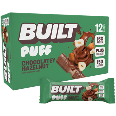 Built Puff Protein Bar - 16g Protein - Chocolatey Hazelnut (12 Bars)
