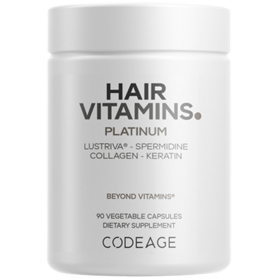 Hair Vitamins - Platinum - Lustriva, Spermidine, Collagen & Keratin (90 Vegetable Capsules)