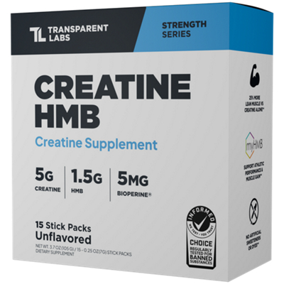 Creatine HMB Powder Stick Packs – Unflavored (15 Single Serving Packets)