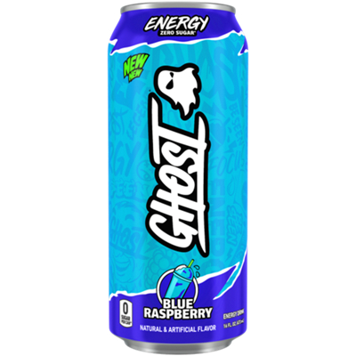GHOST Energy Drink - Zero Sugar - Blue Raspberry (12 Drinks, 16 Fl Oz. Each)