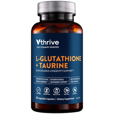 L-Glutathione + Taurine - Bioavailable Longevity Support - Supports Cellular Repair & Renewal (60 Vegetable Capsules)