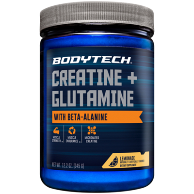 Creatine + Glutamine with Beta-Alanine Powder – Micronized - Lemonade (12.2 oz. / 30 Servings)