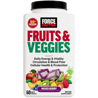 Fruit & Veggie Chews - Daily Energy & Vitality - Mixed Berry (60 Soft Chews)