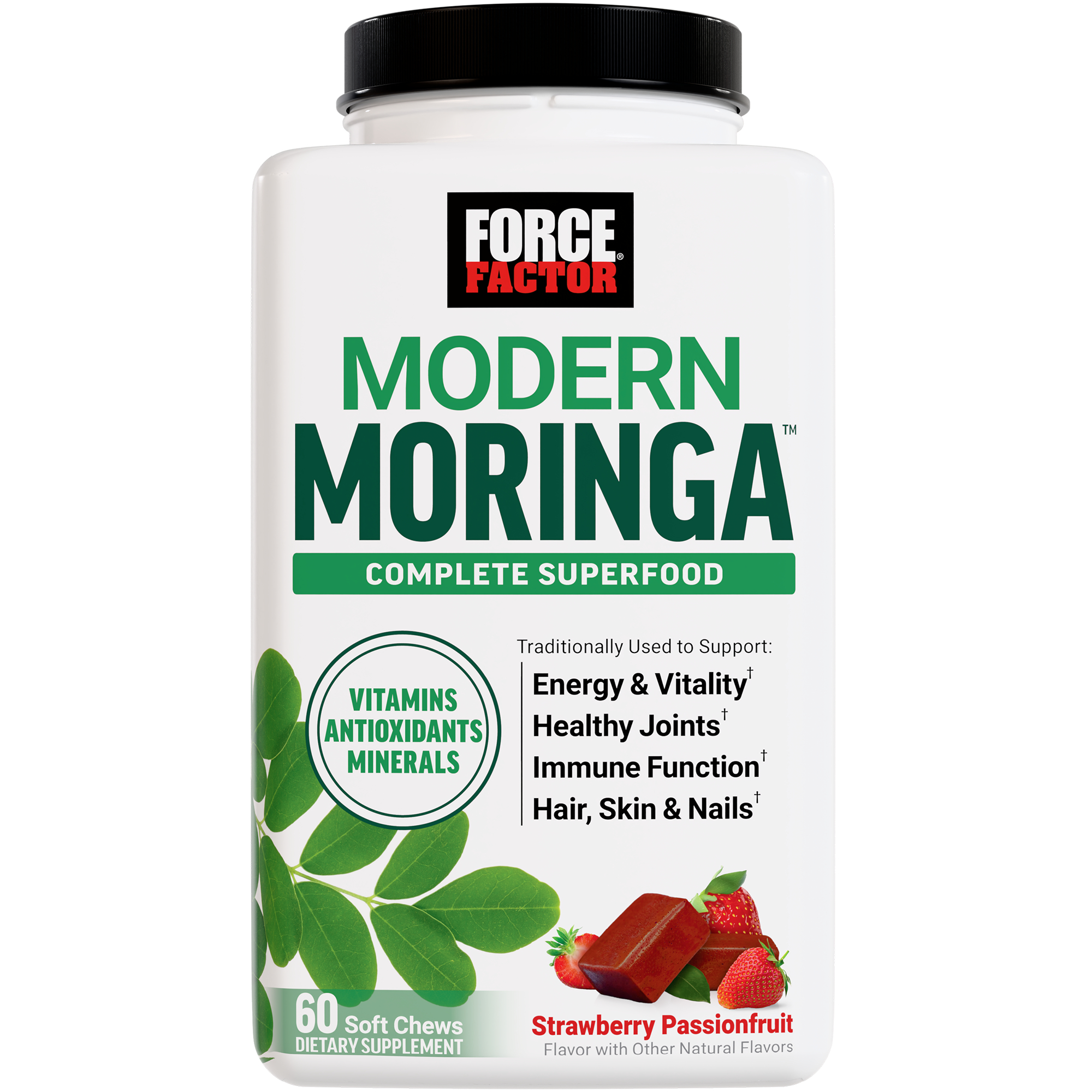 Modern Moringa  Vitamins Antioxidants Minerals Strawberry Passionfruit 60 Soft Chews