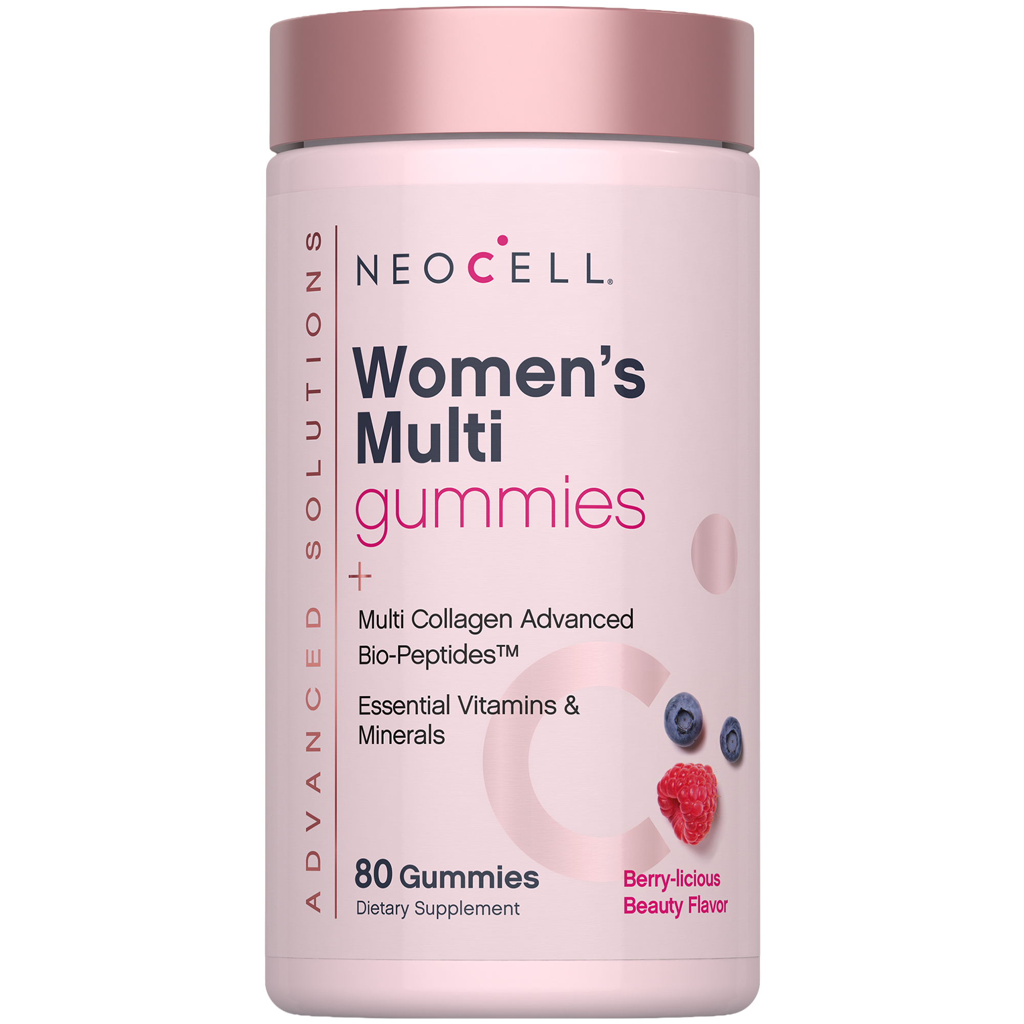 Womens Multi Gummies  Multi Collagen Bio Peptides  Essential Vitamins  Minerals  Berry Licious Beauty 80 Gummies