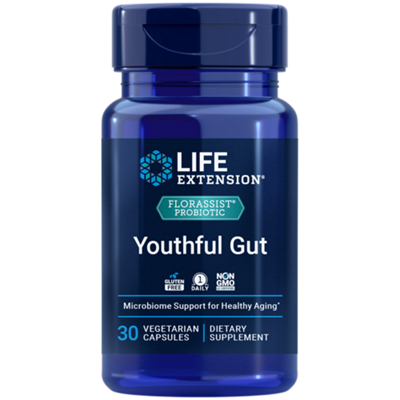 Youthful Gut Florassist Probiotic - Support For Healthy Aging (30 Vegetarian Capsules)