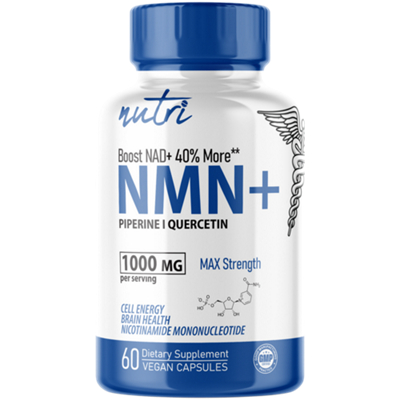 NMN+ - Piperine & Quercetin - Cell Energy, Brain Health & Nicotinamide Mononucleotide (60 Vegan Capsules)