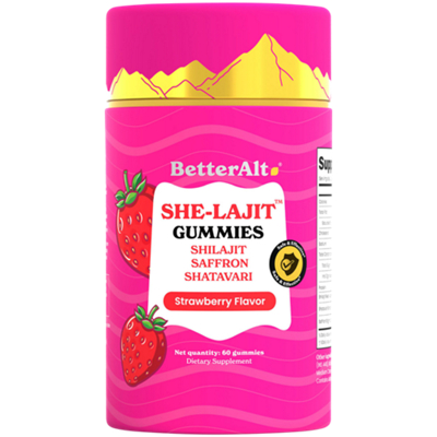 She-Lajit Gummies - Shilajit, Saffron & Shatavari - Strawberry (60 Gummies)