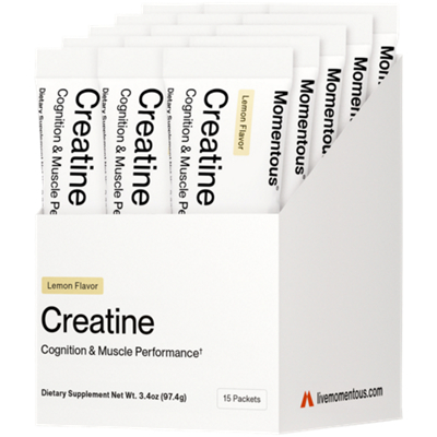 Creatine Monohydrate Powder Stick Packs – 5g Creapure – Lemon (15 Sticks)