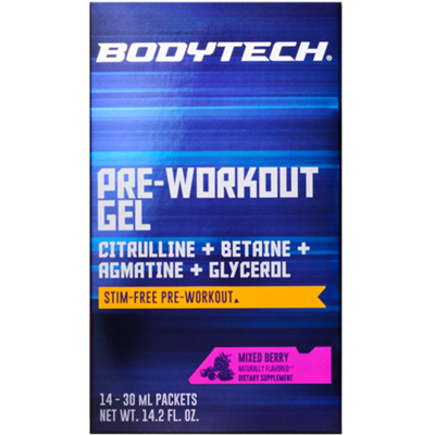 Pre-Workout Gel - Citrulline + Betaine + Agmatine + Glycerol - Mixed Berry (14 Packs)