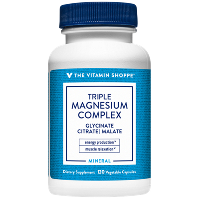 Triple Magnesium Complex - Glycinate Citrate & Malate - Energy Production & Muscle Relaxation (120 Vegetable Capsules)