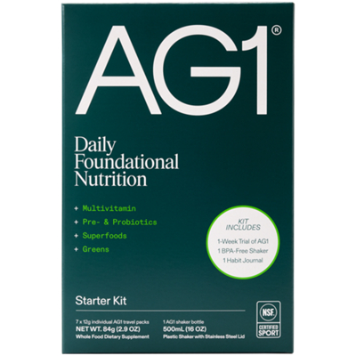 Daily Foundational Nutrition Starter Kit - 1 Week Trial of AG1 Greens Travel Packs (1 Kit)