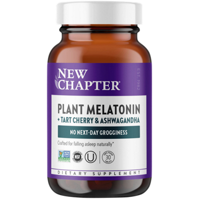 Plant Melatonin + Tart Cherry & Ashwagandha - No Next Day Grogginess (30 Vegan Tablets)
