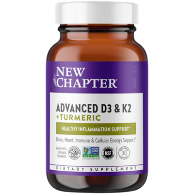 Advanced D3 & K2 + Turmeric - Bone, Heart, Immune & Cellular Energy Support (30 Capsules)