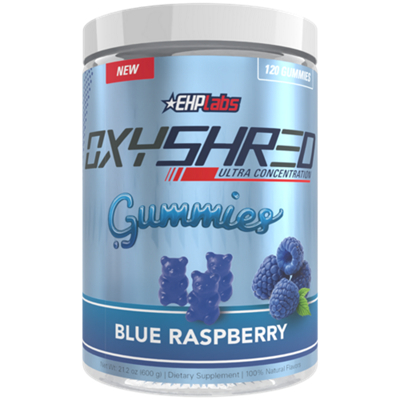 OxyShred Pre-Workout Gummies - Blue Raspberry (120 Gummies)