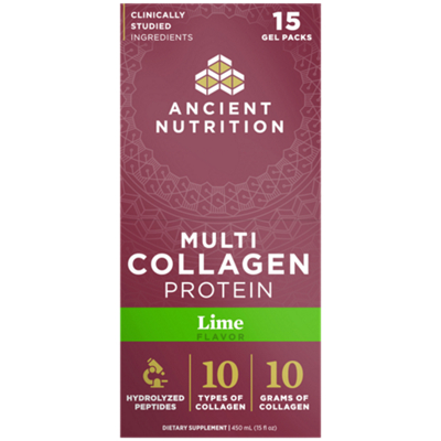Multi Collagen Protein - 10 Types of Collagen - Lime (15 Gel Packs)