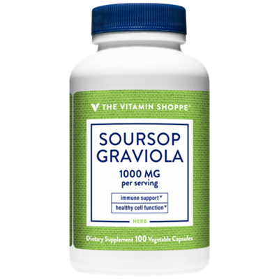 Soursop Graviola 1000 mg. - Immune Support & Healthy Cell Function (100 Vegetable Capsules)