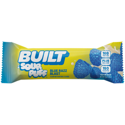 Built Sour Puff Protein Bar - 16g Protein - Blue Razz Blast (1 Bar)