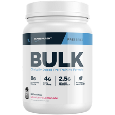 Bulk Pre Training Formula - 8g Citrulline Malate - Naturally Sweetened - Strawberry Lemonade (30 Servings)