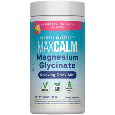 MaxCalm Magnesium Glycinate - Relaxing Drink Mix - Raspberry Lemonade (5.0 Oz.)