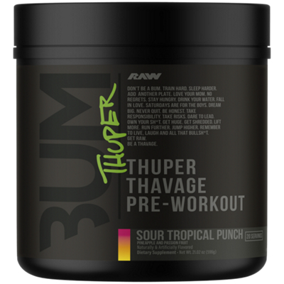 Thuper Thavage Pre-Workout - Sour Tropical Punch (20 Servings/21.02 Oz.)