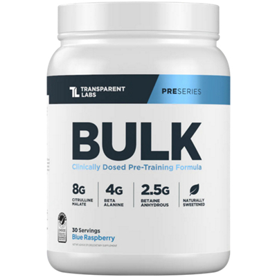 Bulk – Pre-Workout Powder – Blue Raspberry (1.40 lbs./30 Servings)