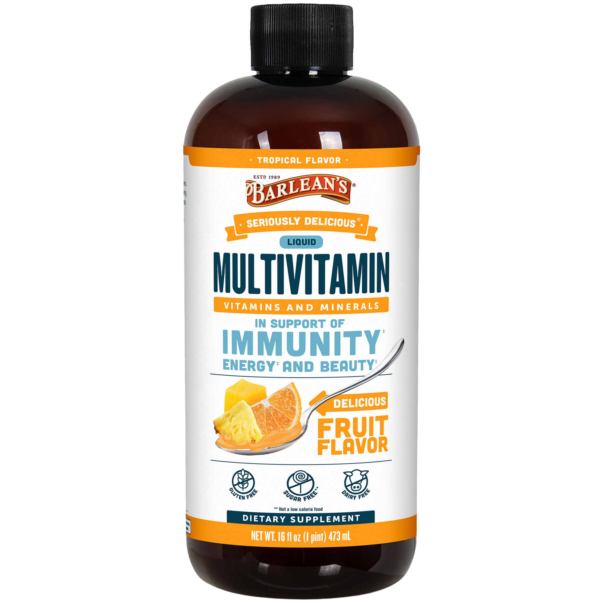 Barleans Organic Oils Liquid Multivitamin - In Support of Immunity, Energy & Beauty -Tropical (5.6 oz.)