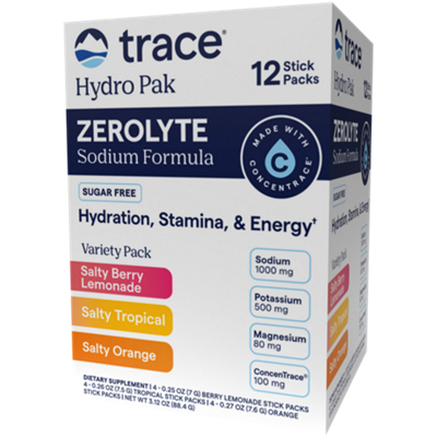 Zerlyte Sodium Formula - Hydration, Stamina & Energy - Sugar Free - Variety Pack (12 Stick Packs)