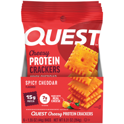 Cheese Crackers - 15g Protein - Spicy Cheddar (6 Bags)