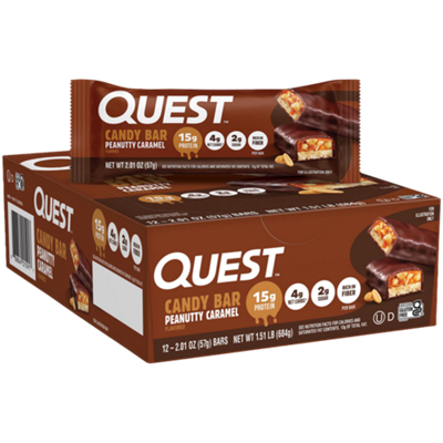 Protein Candy Bar - 15g Protein - Peanutty Caramel (12 Bars)