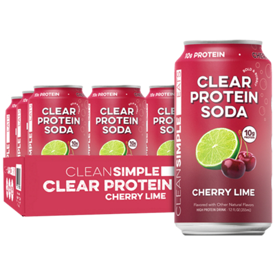 Clear Protein Soda - 10g Protein - Cherry Lime (12 Pack)