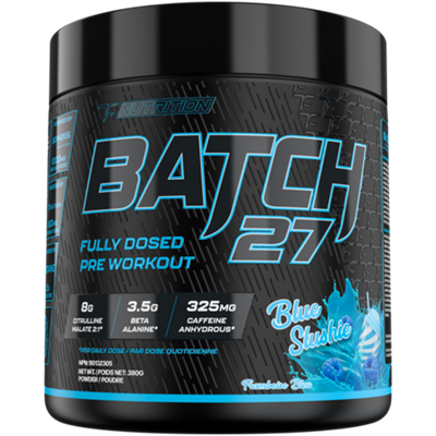 Batch 27 Fully Dosed Pre Workout - 325g Caffeine Anhydrous - Blue Slushie (13.40 oz./20 Servings)