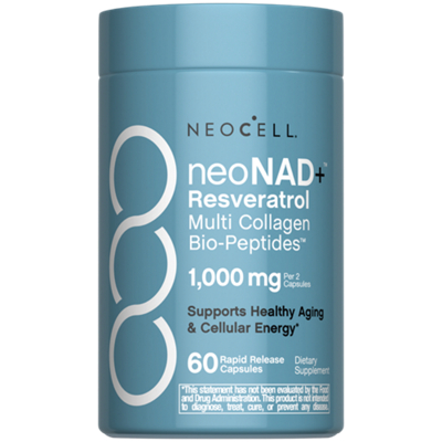 NeoNAD+ Resveratrol Multi Collagen Bio Peptides - 1,000 mg - Supports Healthy Aging (60 Rapid Release Capsules)
