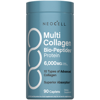 Multi Collagen Bio Peptides Protein - 6000 mg Collagen - 10 Types of Advanced Collagen (90 Caplets)