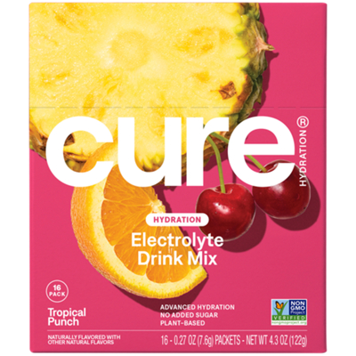 Hydration Electrolyte Drink Mix - No Added Sugar - Tropical Punch (16 Packs)