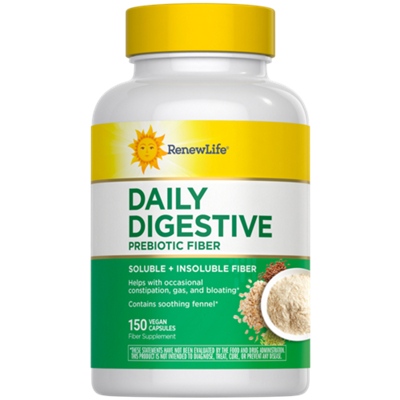 Daily Digestive Prebiotic Fiber with Fennel - Soluble + Insoluble Fiber (150 Capsules)