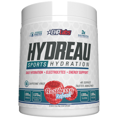 Hydreau Sports Hydration - Daily Hydration, Electrolytes & Energy Support - Raspberry Refresh (40 Servings)