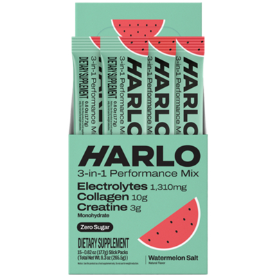 Electrolytes 3 in 1 Performance Mix -Electrolytes 1310 mg, Collagen 10g & Creatine 3g - Watermelon Salt (15 Stick Packs)