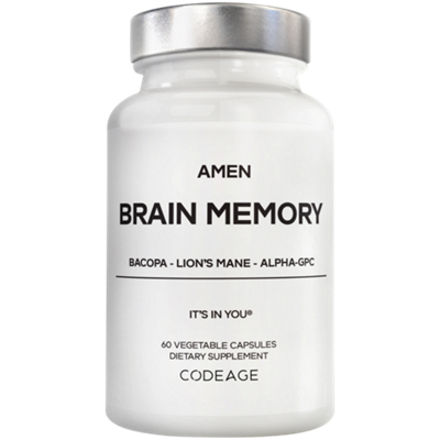 Brain Memory - BACOPA, Lion's Mane & Alpha-GPC (60 Vegetable Capsules)