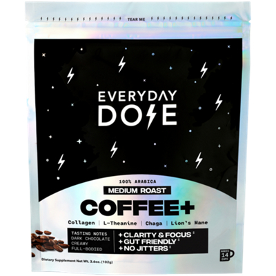 Medium Roast Coffee - Collagen, L Theanine, Chaga & Lion's Mane - Dark Chocolate, Creamy & Full Bodied (3.6 oz.)