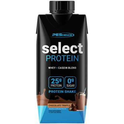 Select Protein Shake - 25g Whey & Casein Blend Protein - Chocolate Truffle (12 Protein Drinks)
