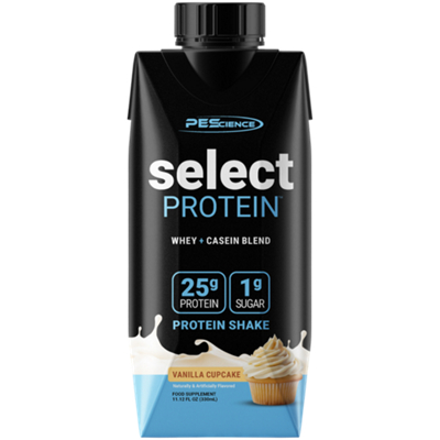 Select Protein Shake - 25g Whey & Casein Blend Protein - Vanilla Cupcake (12 Protein Drinks)