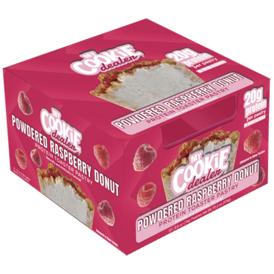 Protein Toaster Pastry - 20g Protein - Powdered Raspberry Donut (12 Pack)