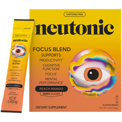 Focus Blend - Supports Productivity, Cognitive Function, Focus & Mental Performance - Peach Mango (16 Stick Packs)
