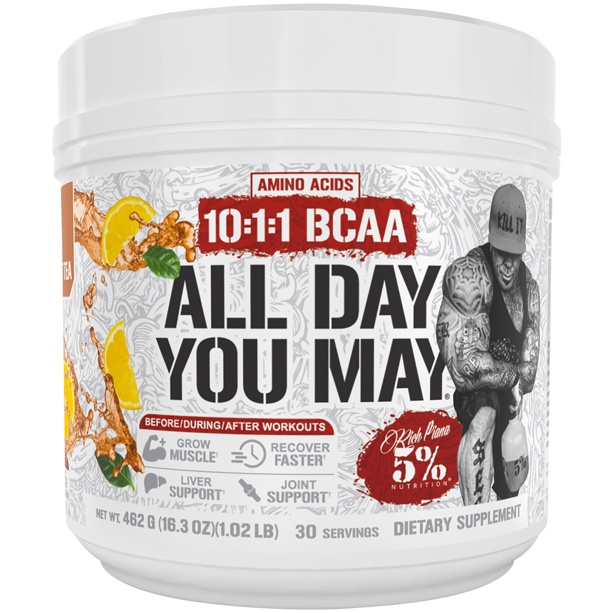 All Day You May  1011 BCAA Amino Acid Powder  Sweet Tea 30 Servings